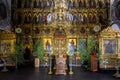 Interior of Cathedral of Saints Peter and Paul, Kazan, Tatarstan. Ornate altar Royalty Free Stock Photo