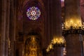 Interior of the Cathedral of Santa Maria of Palma, also known as La Seu. Palma, Majorca, Spain Royalty Free Stock Photo