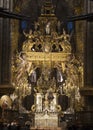 Interior of cathedral of Santiago de Compostela Royalty Free Stock Photo