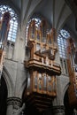 Interior of the Cathedral of St. Michael and St. Gudula in Brussels, Belgium Royalty Free Stock Photo