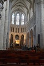 Interior of the Cathedral of St. Michael and St. Gudula in Brussels, Belgium Royalty Free Stock Photo