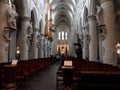 Interior of The Cathedral of St. Michael and St. Gudula. Brussels, Belgium. Royalty Free Stock Photo