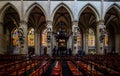 Interior of the Cathedral of St. Michael and St.Gudula in Brussels, Belgium Royalty Free Stock Photo