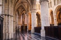 Interior of the Cathedral of St. Michael and St. Gudula, Brussels Royalty Free Stock Photo