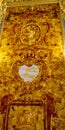 Interior of Catherine Palace, Amber room, St.Petersburg, Russia. Vertical format.