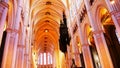 Interior of the Catholic Cathedral Notre-Dame de Chartres in Eure-et-Loir France Royalty Free Stock Photo