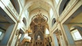 Interior of a catholic church in eastern Europe. Royalty Free Stock Photo