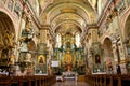 The interior of a Catholic church without parishioners Royalty Free Stock Photo