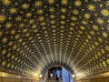 Interior ceiling (entrance to the crypt of St. Benedict and Scholastica) of the Abbey at Montecassino, Lazio, Italy