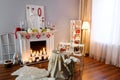 Interior for the celebration of St. Valentine`s Day Royalty Free Stock Photo