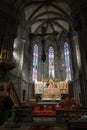 Interior of the central nave of Basilica Minor of Saint Benedict in Hronsky Benadik, Slovakia