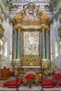 interior of the central nave facing the altar of the church of Santa Agnese in Agone located in Piazza Navona, Rome, Italy Royalty Free Stock Photo