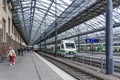 Interior of central railway station in helsinki finland