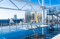 Interior of the Centre Georges Pompidou in Paris, France. The Centre Georges Pompidou is a complex building in the Beaubourg area Royalty Free Stock Photo