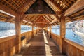 Interior of Chapel Bridge (Kapellbrucke) - Lucerne, Switzerland