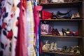 Interior Of Charity Shop Or Thrift Store Selling Used And Sustainable Clothing Shoes And Handbags Royalty Free Stock Photo