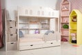 Interior of children room with bunk bed Royalty Free Stock Photo