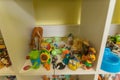 Interior of children`s room with many toys