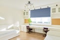Interior of children`s room for two children in light colors Royalty Free Stock Photo