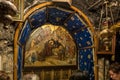 The interior of the Christmas Cave in the Church of Nativity in Bethlehem in Palestine Royalty Free Stock Photo