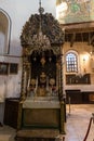 The interior of the Christmas Cave in the Church of Nativity in Bethlehem in Palestine Royalty Free Stock Photo