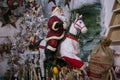 Interior of Christmas shop in Ponte San Giovanni with Santa Claus