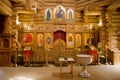The interior of the church. The altar of the Orthodox Church. Church in honor of the Icon of the Mother of God Burning Royalty Free Stock Photo