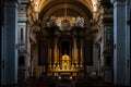 Interior of the church and convent of the Trinita dei Monti in Rome