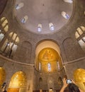 Interior of the Church of Dormition Abbey on Mount Zion in Jerusalem, Israel
