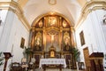 Interior of a church in Frigiliana, a small white village in the mountains of Malaga,