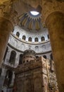 Interior of Church of the Holy Sepulchre in Jerusalem, Israel Royalty Free Stock Photo