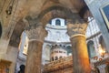 Interior of church of the Holy Sepulchre, Jerusalem, Israel. Royalty Free Stock Photo