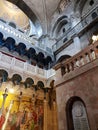 Interior of the Church of the Holy Sepulchre in the Old Town of Jerusalem, Israel Royalty Free Stock Photo