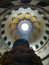 Interior of the Church of the Holy Sepulchre in the Old Town of Jerusalem, Israel Royalty Free Stock Photo