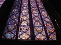 Interior of the Church La Sainte-Chapelle with wonderful stained glass windows Paris France Royalty Free Stock Photo