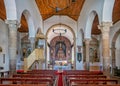 Interior of the Church of Matriz de Alcoutim, Alcoutim, Portugal. Royalty Free Stock Photo