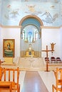 Interior of the church in the monastery of Dir Rafatt , also known as the Shrine of Our Lady Queen of Palestine Royalty Free Stock Photo