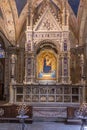 Interior of the Church of Orsanmichele, with the Andrea Orcagna's bejeweled Gothic Tabernacle, Florence