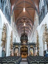 Interior of Church of our Lady, Onze-Lieve-Vrouwekerk, in Bruges,  Belgium Royalty Free Stock Photo