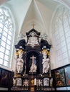 Interior of Church of our Lady, Onze-Lieve-Vrouwekerk, in Bruges,  Belgium Royalty Free Stock Photo