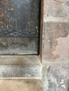 The interior of the Church of St. Lorenz in Nuremberg, Germany. Part of the parish door with threshold, Bavaria, Germany Royalty Free Stock Photo