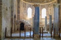 Interior in the church of St. Nicholas, Demre, Turkey. Background of an antique temple or backdrop of an ancient church Royalty Free Stock Photo