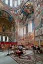 The interior of church of Virgin Mary the Blessed of Gelati monastery in Georgia Royalty Free Stock Photo
