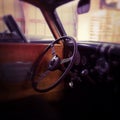 Interior of a classic1936 Ford Woody Wagon. Royalty Free Stock Photo