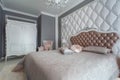 Interior of a classic style bedroom in luxury house Royalty Free Stock Photo