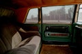 Interior of classic vintage car.luxury interior of a retro car Royalty Free Stock Photo