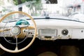 Interior of a classic vintage car. Old car Royalty Free Stock Photo