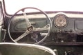 Interior of a classic vintage old car Royalty Free Stock Photo