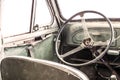 Interior of a classic vintage old car Royalty Free Stock Photo