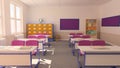 The interior of classroom 3D rendering Royalty Free Stock Photo